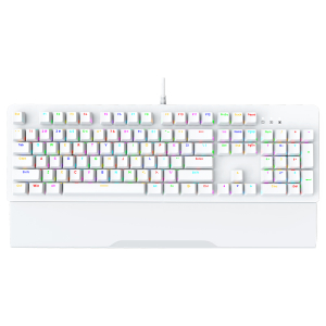 Zolveisa AK104 Mechanisch Gaming Toetsenbord – 104 Keys – RGB Backlit - Wit - Blue Switches – Full Size Keyboard