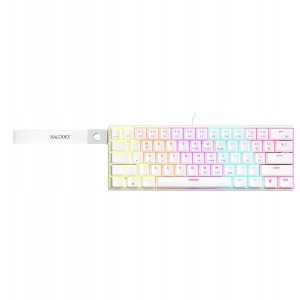 AJAZZ NK61 Wired Gaming Mechanical Keyboard 60% RGB Hot-Swappable 61 Keys Red Switch Mini Keyboard for Gamer PC - Wit